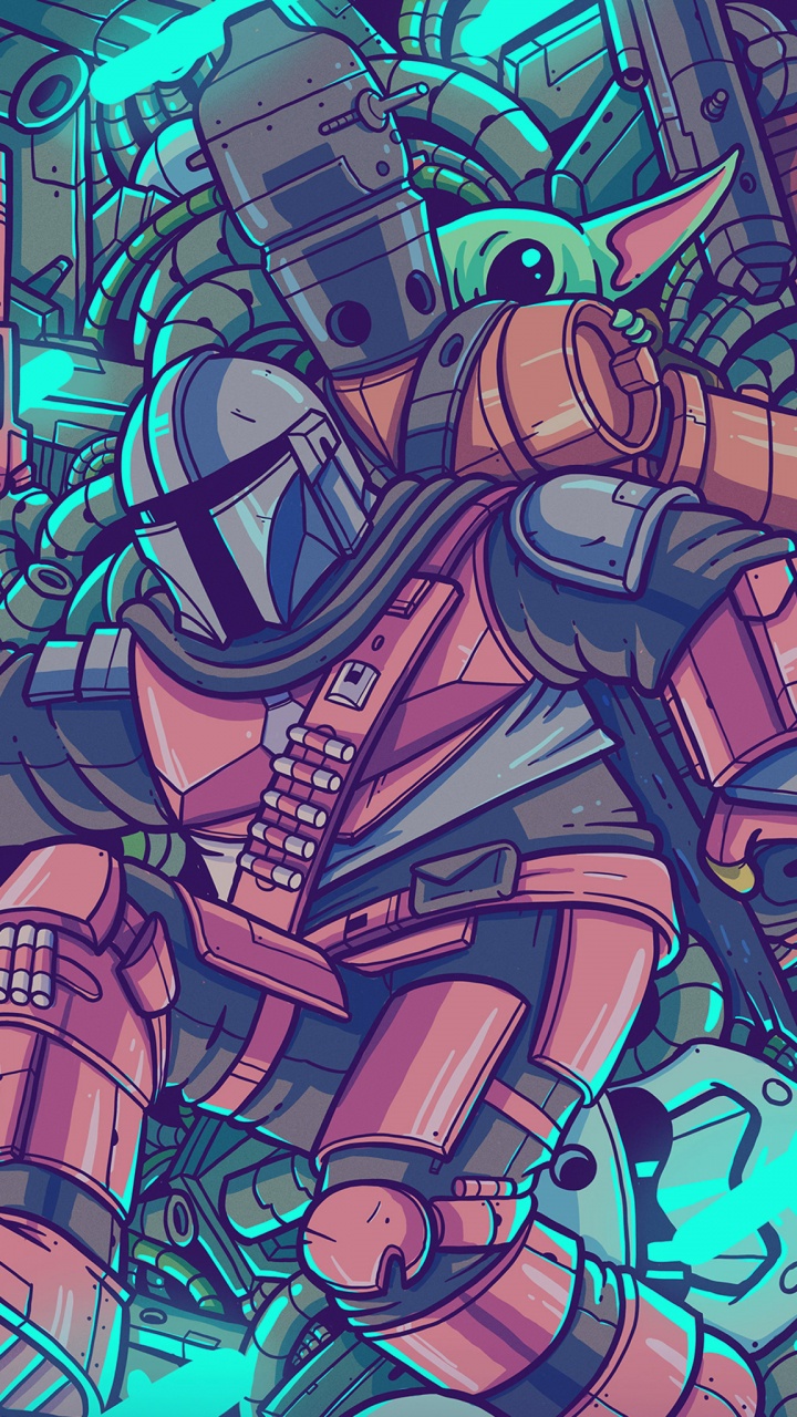 Обои звездные войны, йода, Мандалорец, Малыш Йода, Грогу в разрешении 720x1280