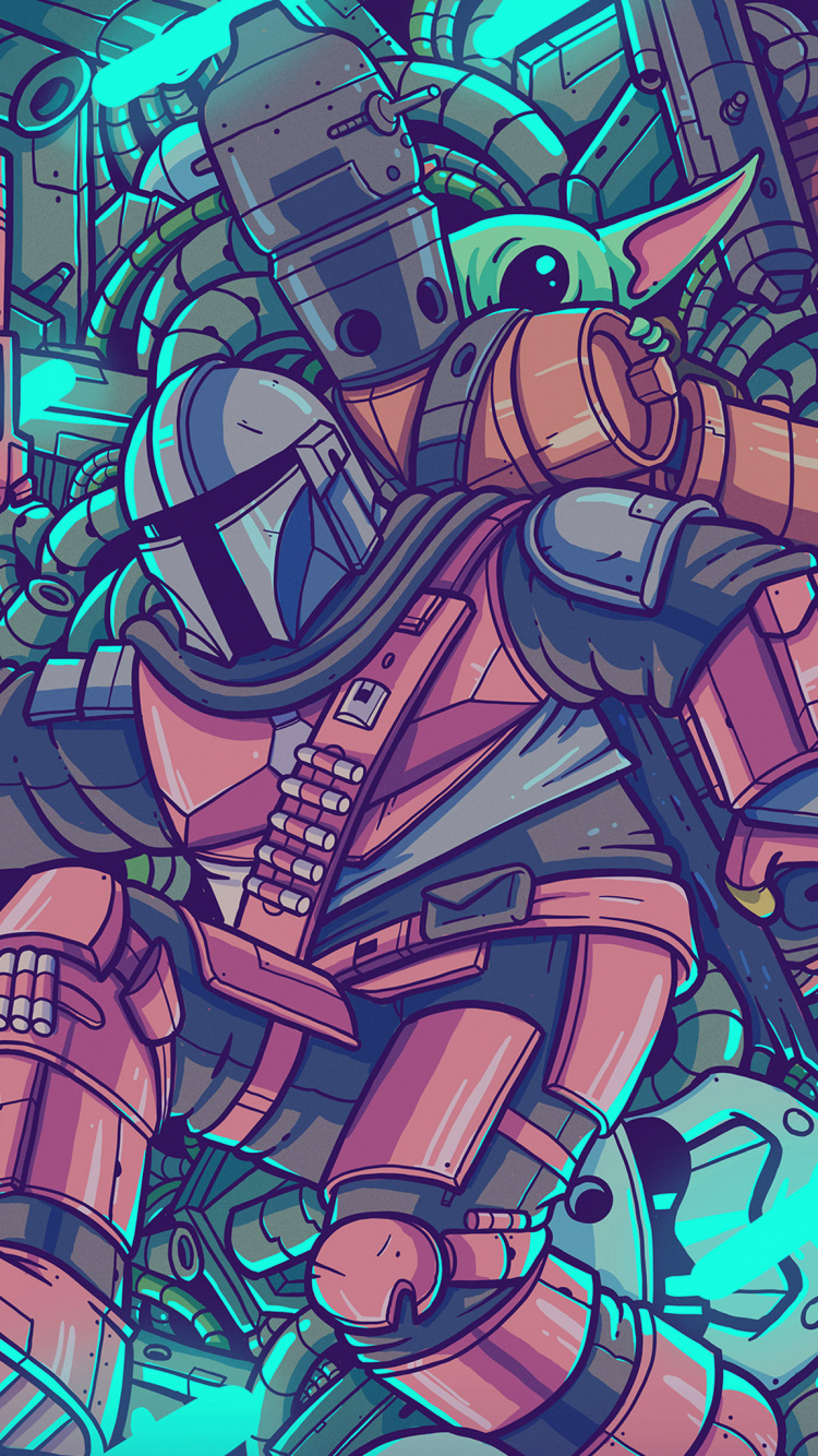 Обои звездные войны, йода, Мандалорец, Малыш Йода, Грогу в разрешении 750x1334