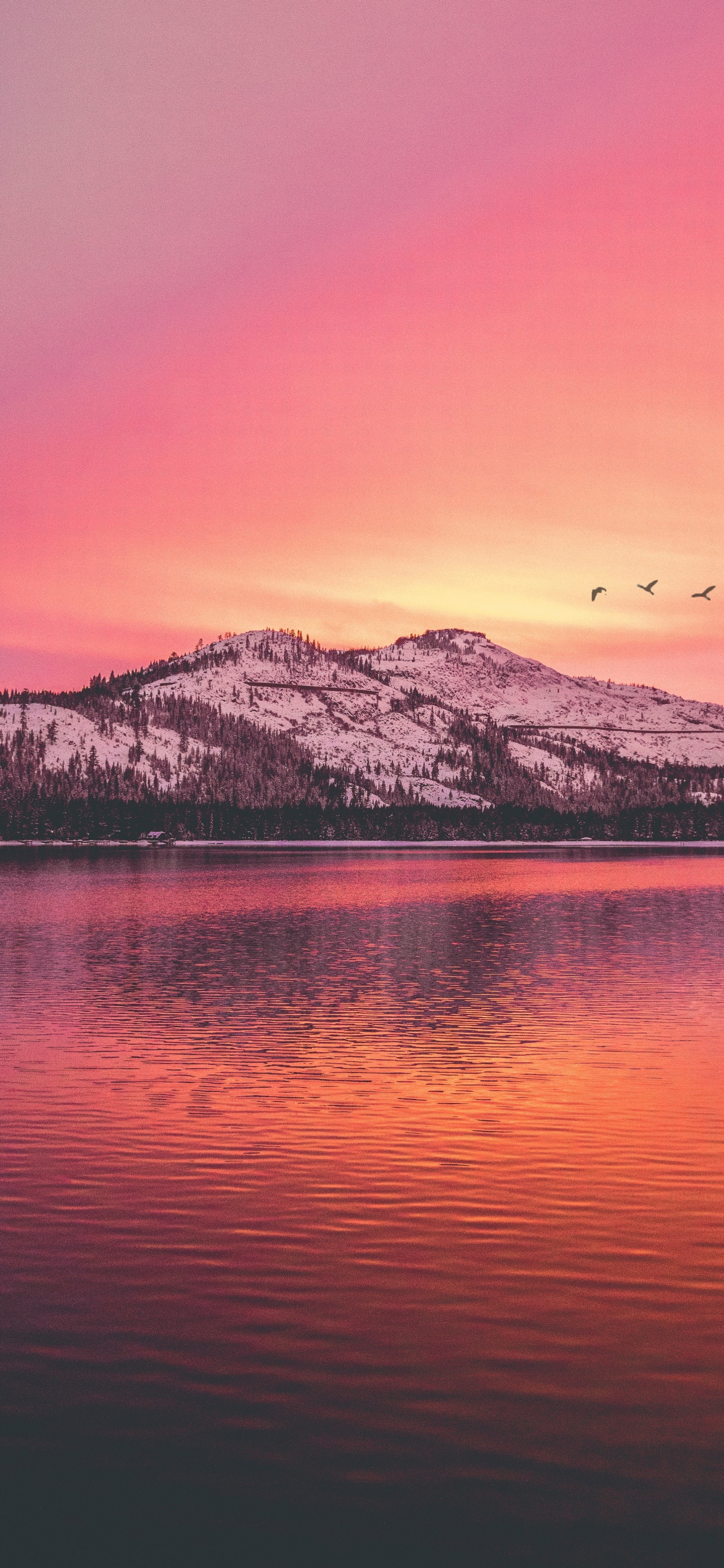 Обои закат, гора, озеро, природа, Северная Македония в разрешении 1242x2688