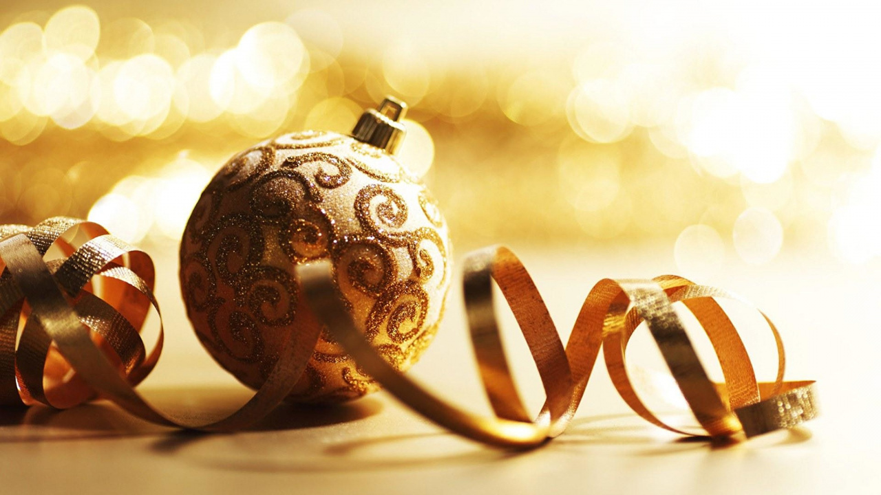 Обои Новый год, день нового года, рождественский орнамент, Рождественские украшения, Дед Мороз в разрешении 1280x720