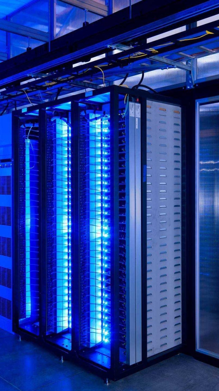 Обои синий, освещение, технологии, структура, данные в разрешении 720x1280