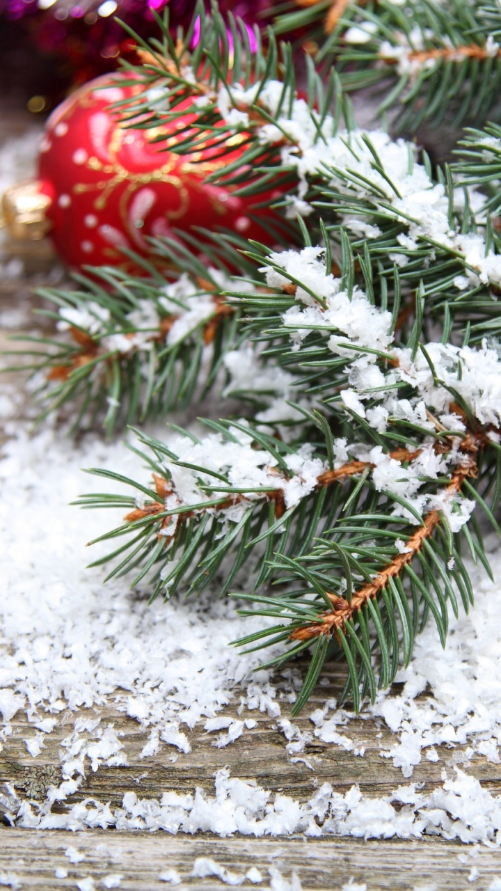 Обои Рождественский день, Новый год, Рождественские украшения, ветвь, рождественский орнамент в разрешении 720x1280