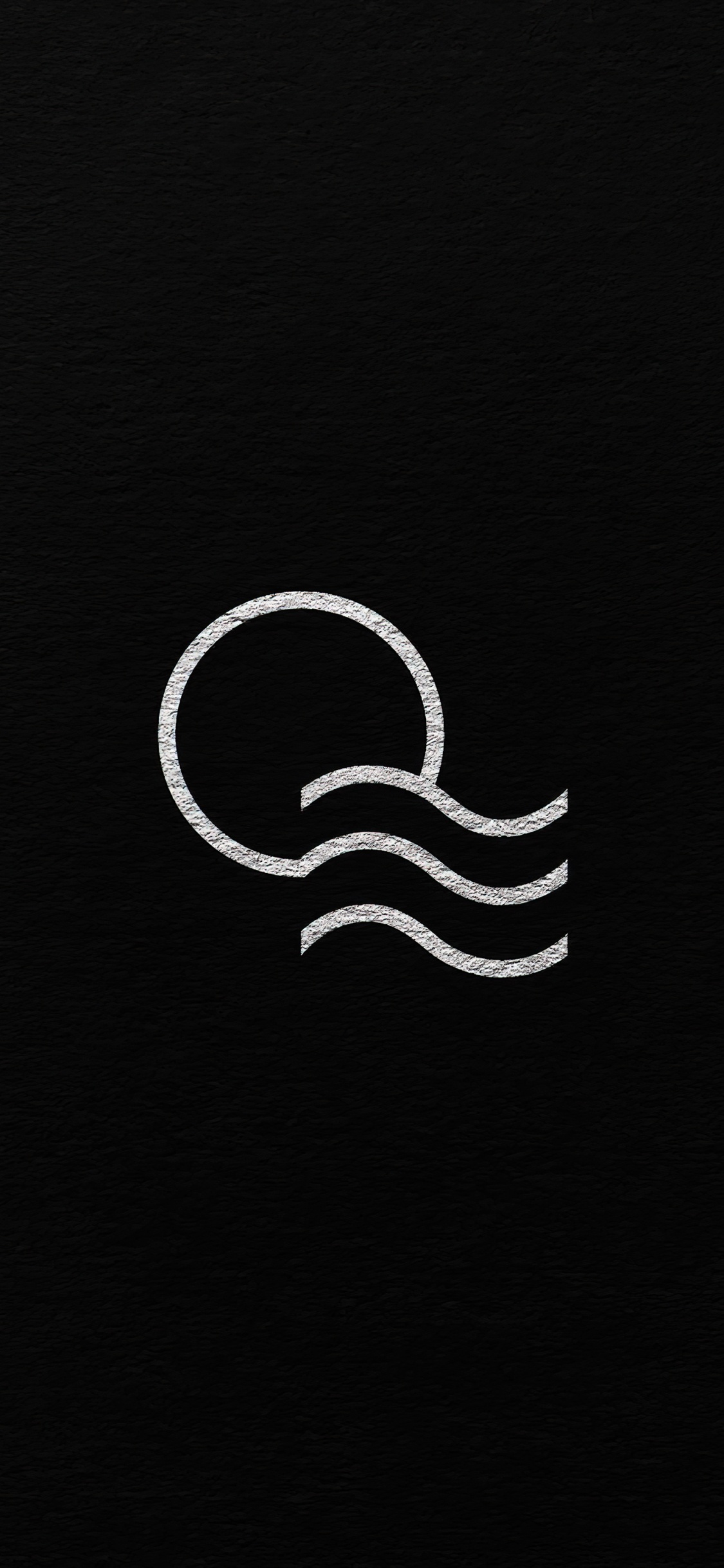 Обои лого, черный и белый, полумесяц, арт, почерк в разрешении 1125x2436