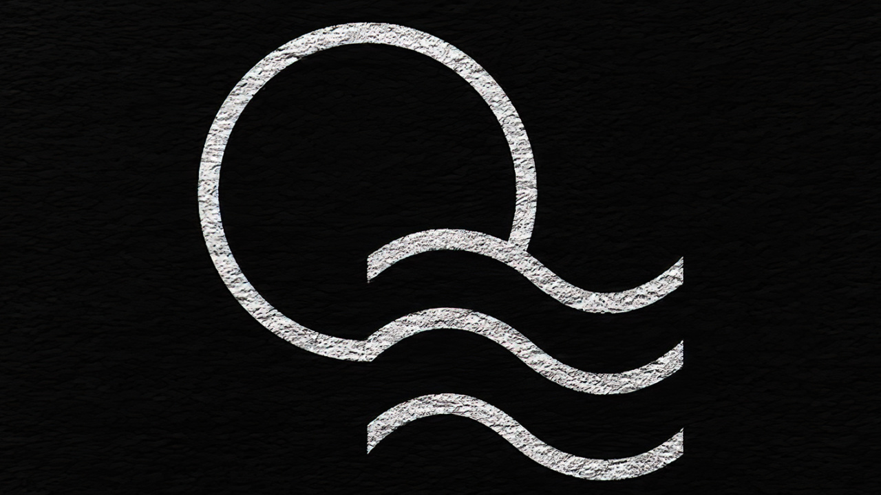 Обои лого, черный и белый, полумесяц, арт, почерк в разрешении 1280x720