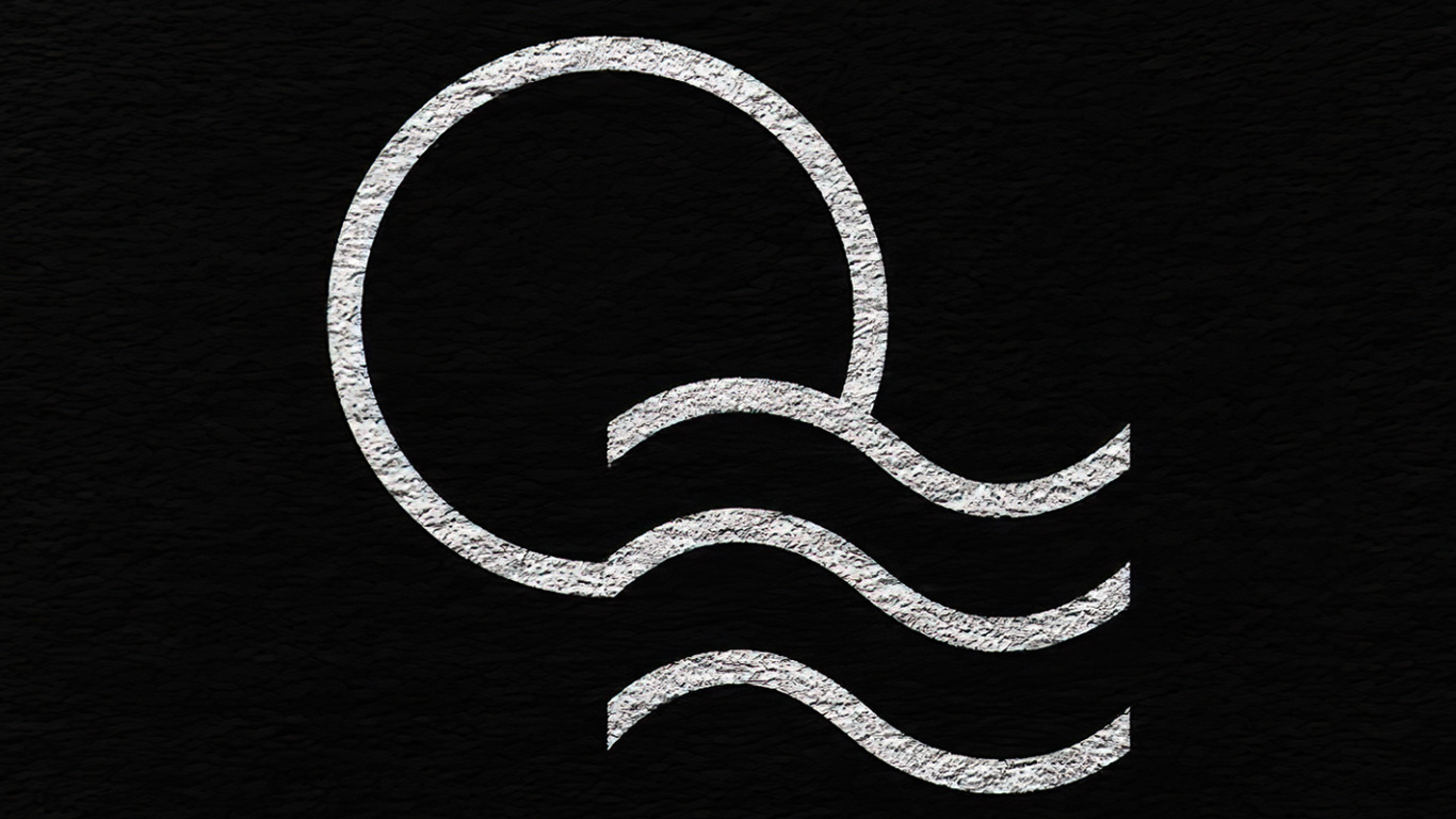 Обои лого, черный и белый, полумесяц, арт, почерк в разрешении 1366x768