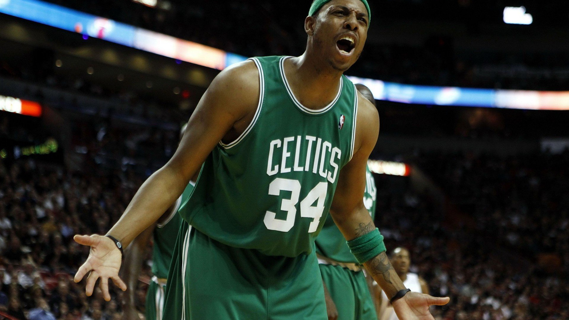 Обои Бостон селтикс, NBA, Баскетбол, занятие спортом, баскетболист в разрешении 1920x1080