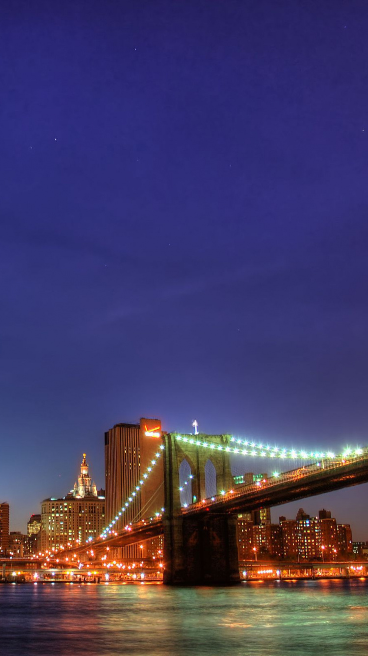 Обои городской пейзаж, ночь, город, линия горизонта, ориентир в разрешении 750x1334