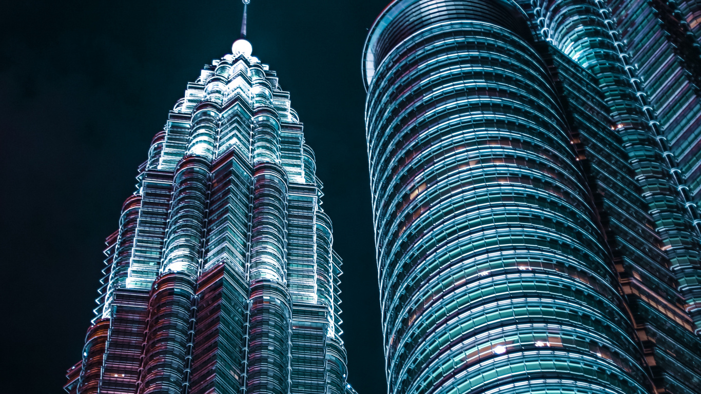 Обои башни-близнецы Петронас, небоскреб, ориентир, вышка, башня в разрешении 1366x768