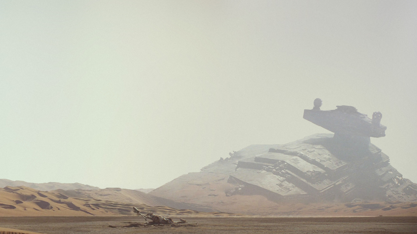 Обои Звездный Разрушитель, звездные войны, песок, пустыня, экорегион в разрешении 1366x768