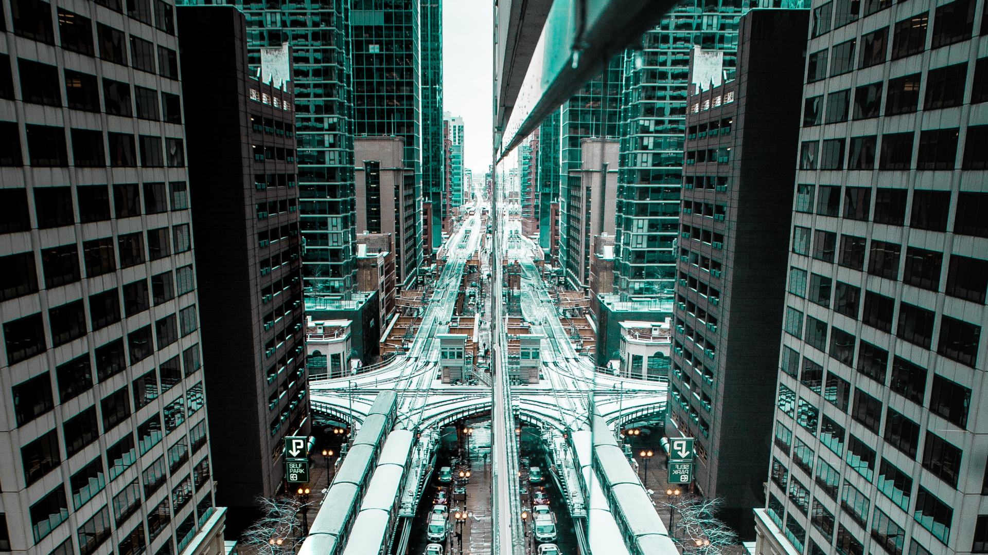 Обои метрополия, городской район, небоскреб, город, населенный пункт в разрешении 1920x1080