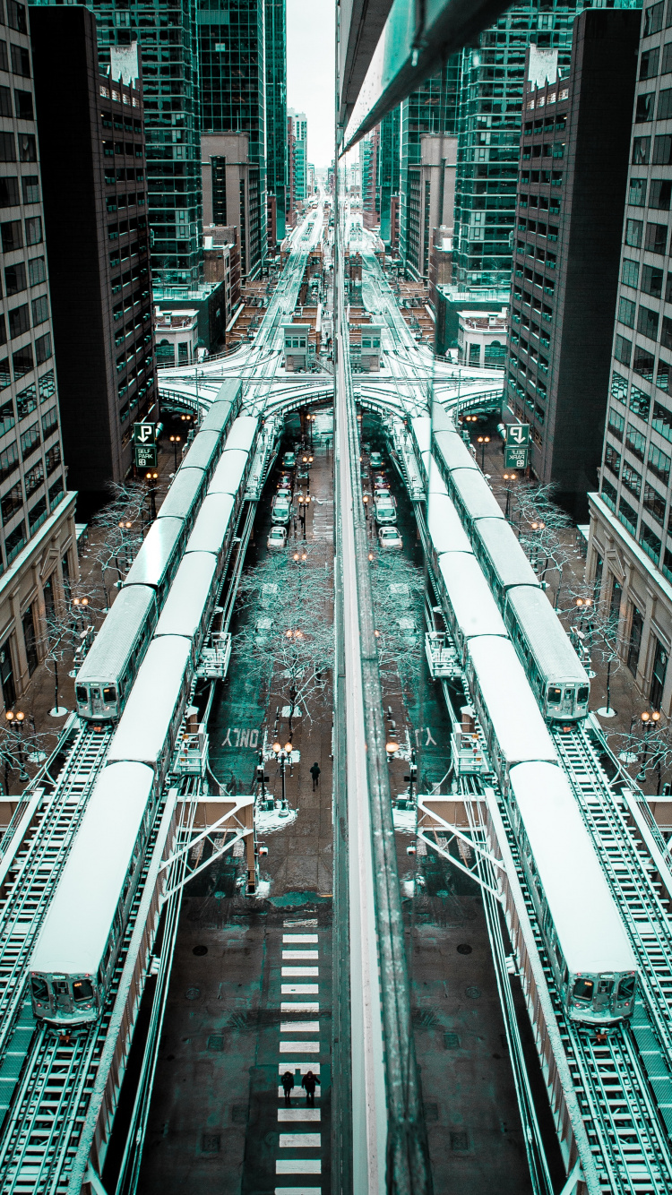 Обои метрополия, городской район, небоскреб, город, населенный пункт в разрешении 750x1334