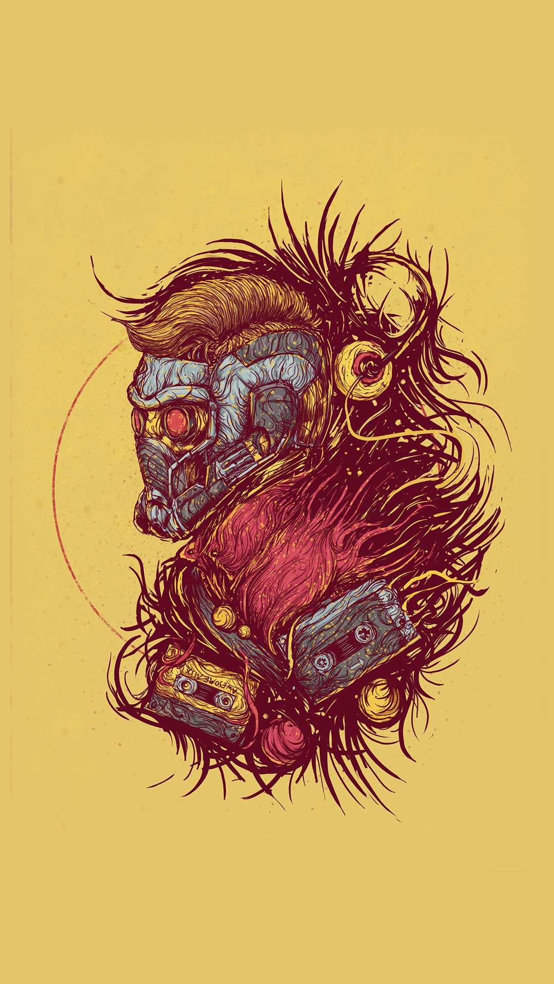 Обои Стар-Лорд, звездный лорд Питера Квилла, арт, Стражи Галактики, marvel в разрешении 1080x1920