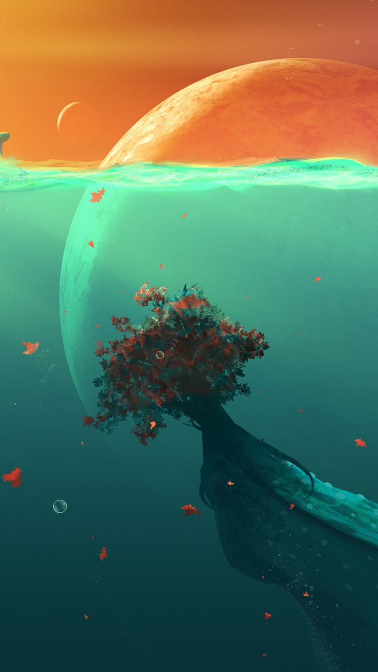 Обои зеленый, вода, синий, Аква, бирюза в разрешении 750x1334