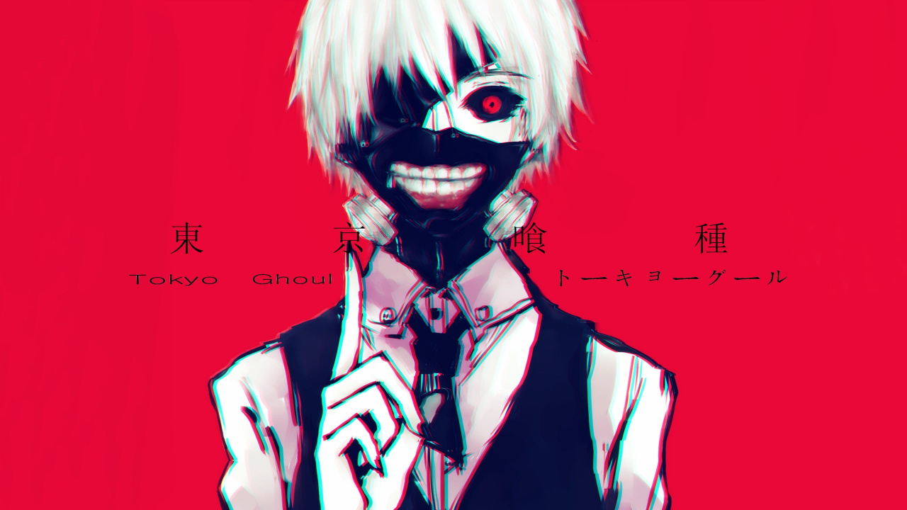 Обои Кен kaneki, Токио вурдалак, аниме, Манга, иллюстрация в разрешении 1280x720