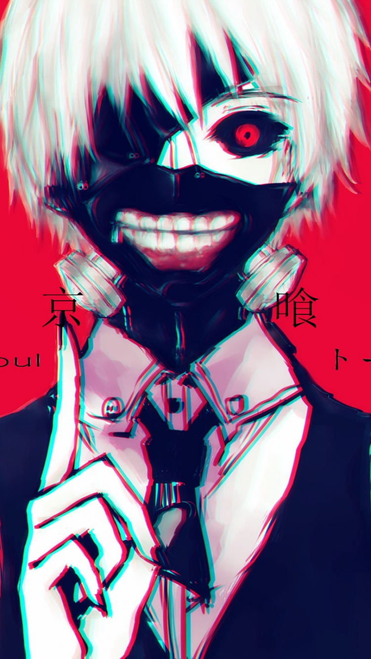 Обои Кен kaneki, Токио вурдалак, аниме, Манга, иллюстрация в разрешении 750x1334