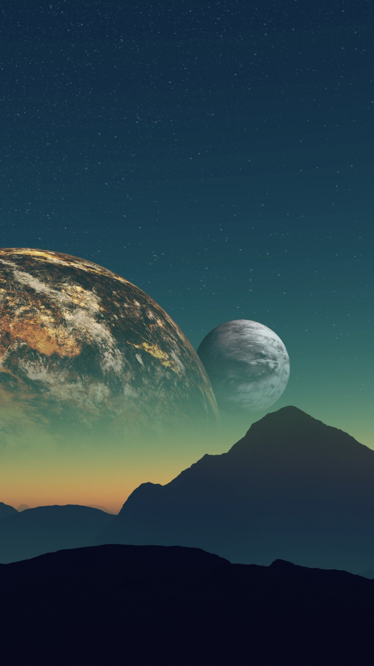 Обои земля, планета, природа, луна, атмосфера в разрешении 750x1334