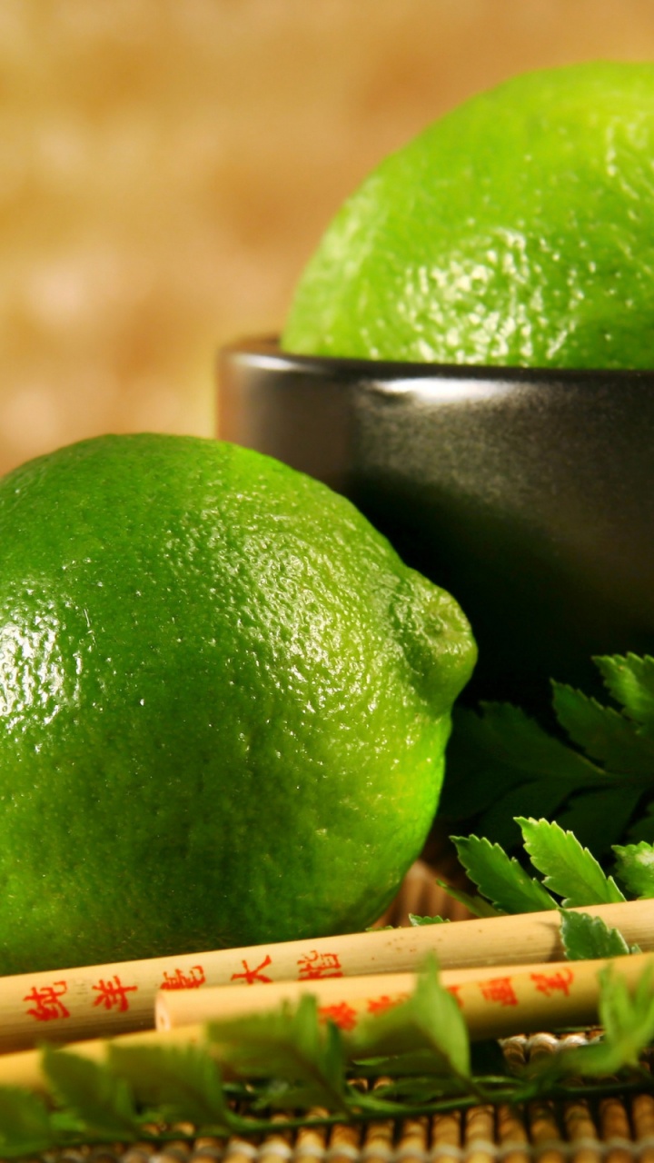 Обои известь, лимон, зеленый, цитрус, ингредиент в разрешении 720x1280
