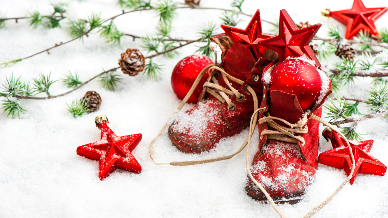 Обои рождественский орнамент, Рождественские украшения, Рождественский день, елка, Рождество в разрешении 1280x720