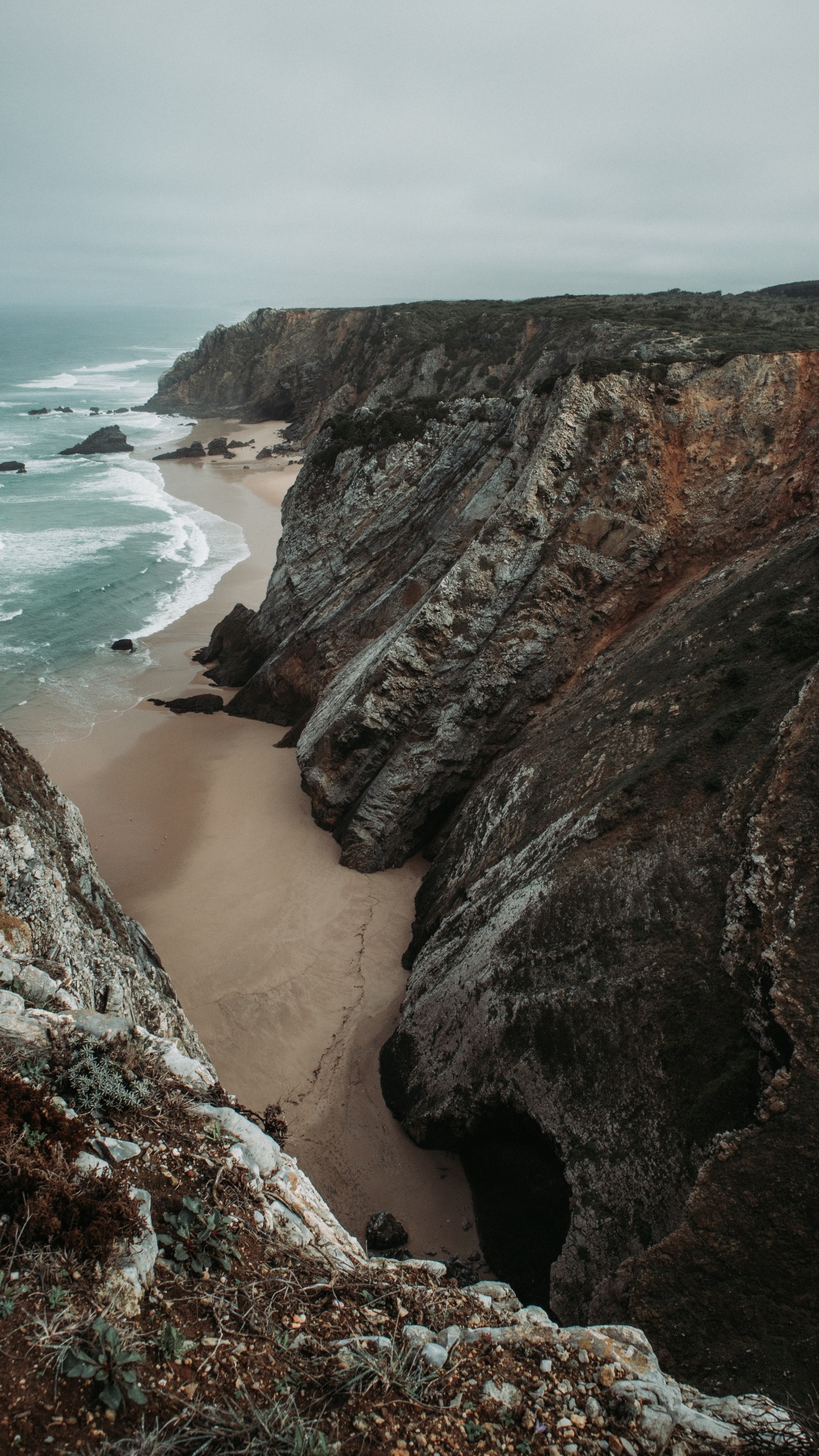 Обои прибрежные и океанические рельефы, побережье, рок, океан, обрыв в разрешении 1080x1920