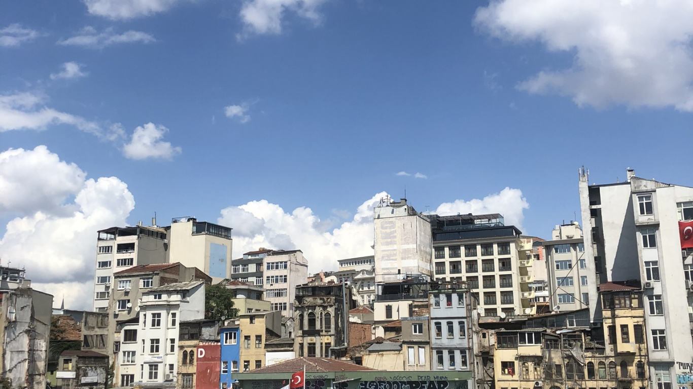 Обои облако, водный путь, вода, судно, соседство в разрешении 1366x768