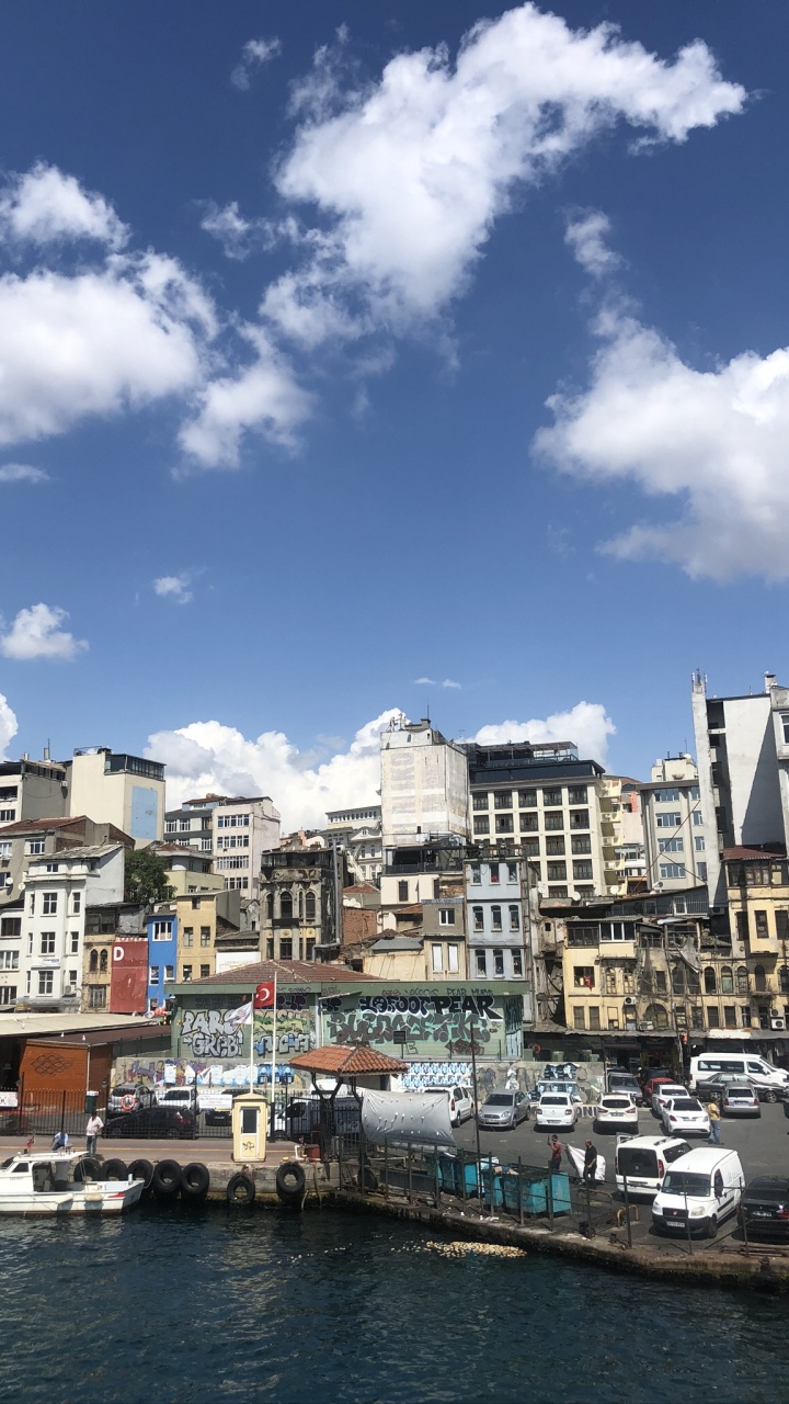 Обои облако, водный путь, вода, судно, соседство в разрешении 720x1280