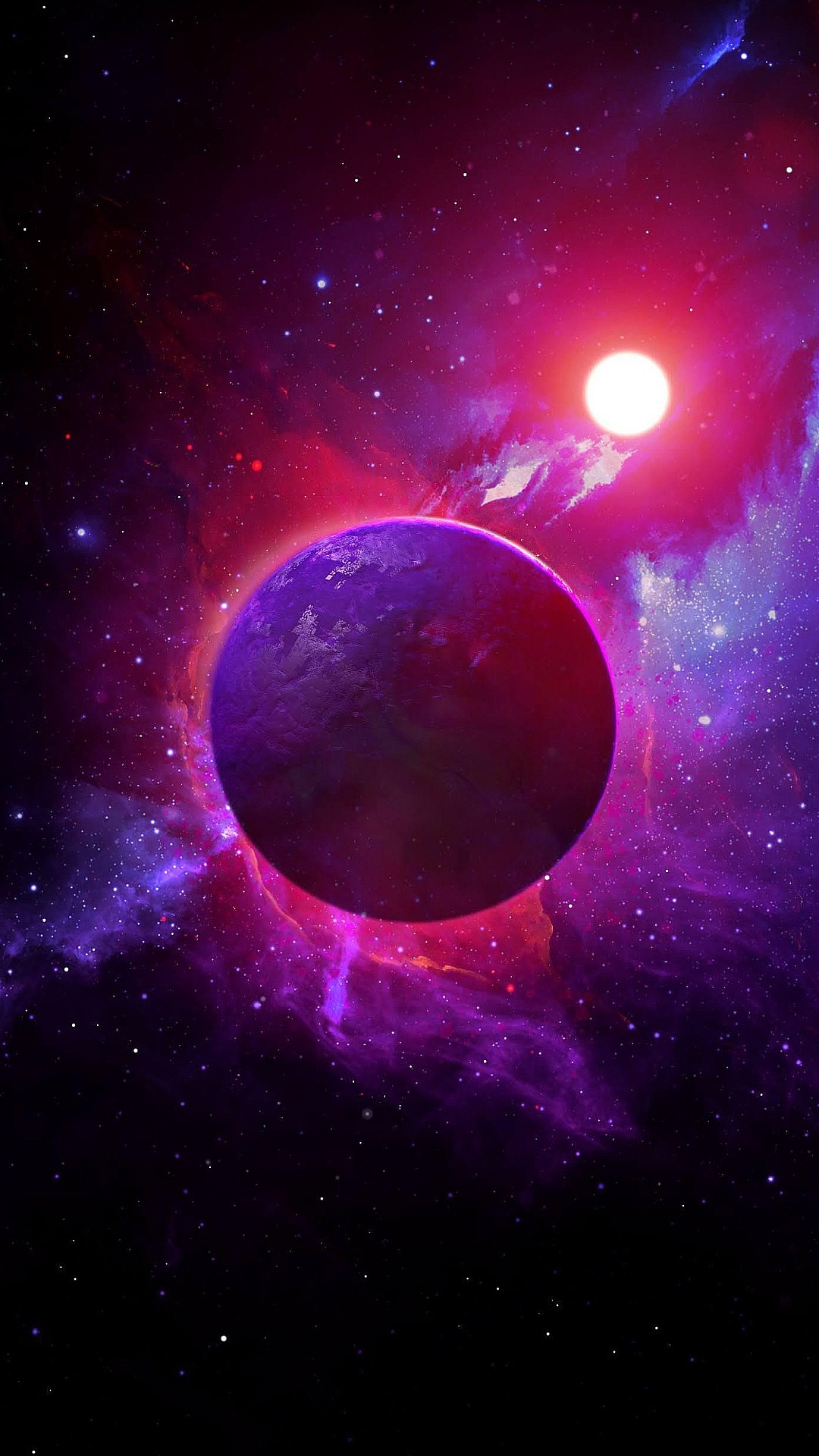 Обои атмосфера, туманность, свет, Галактика, арт в разрешении 1080x1920