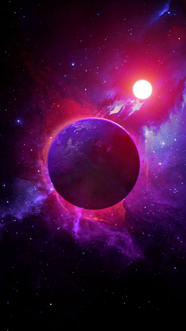 Обои атмосфера, туманность, свет, Галактика, арт в разрешении 720x1280