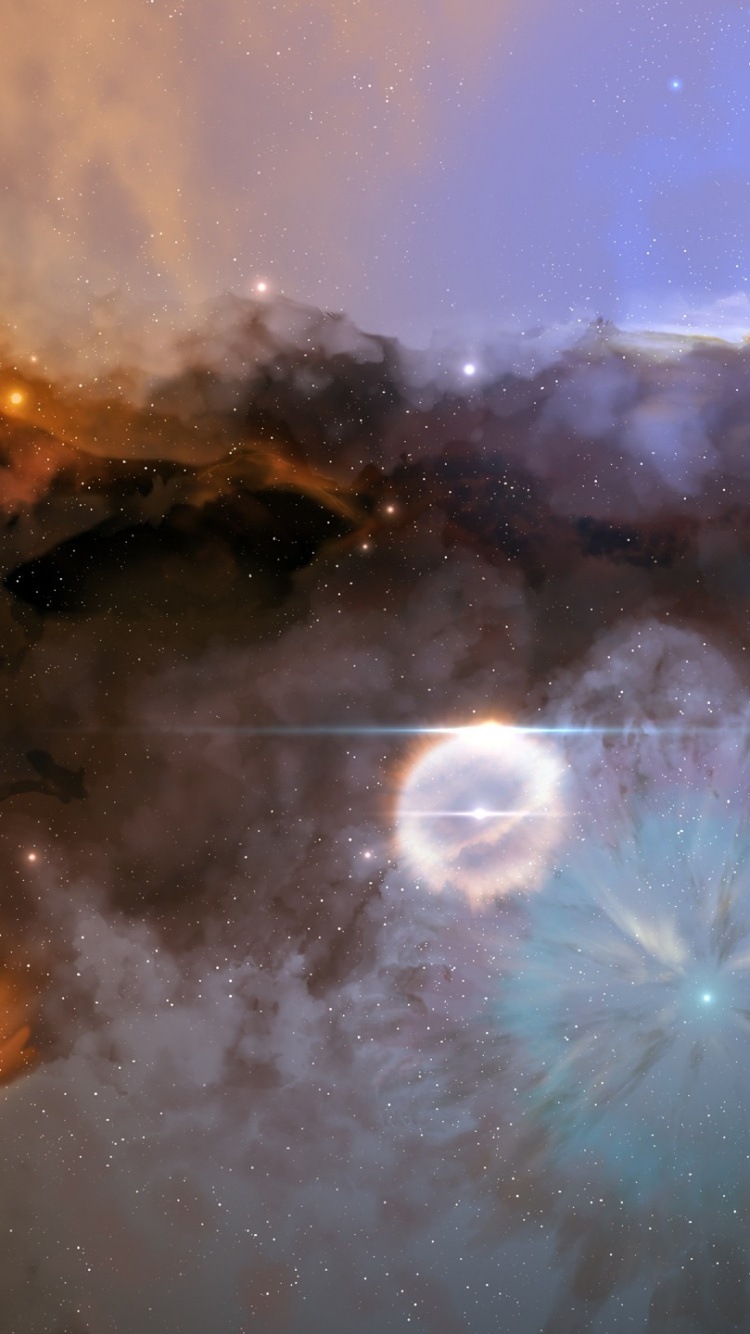 Обои космос, атмосфера, космическое пространство, туманность, туманность киля в разрешении 750x1334