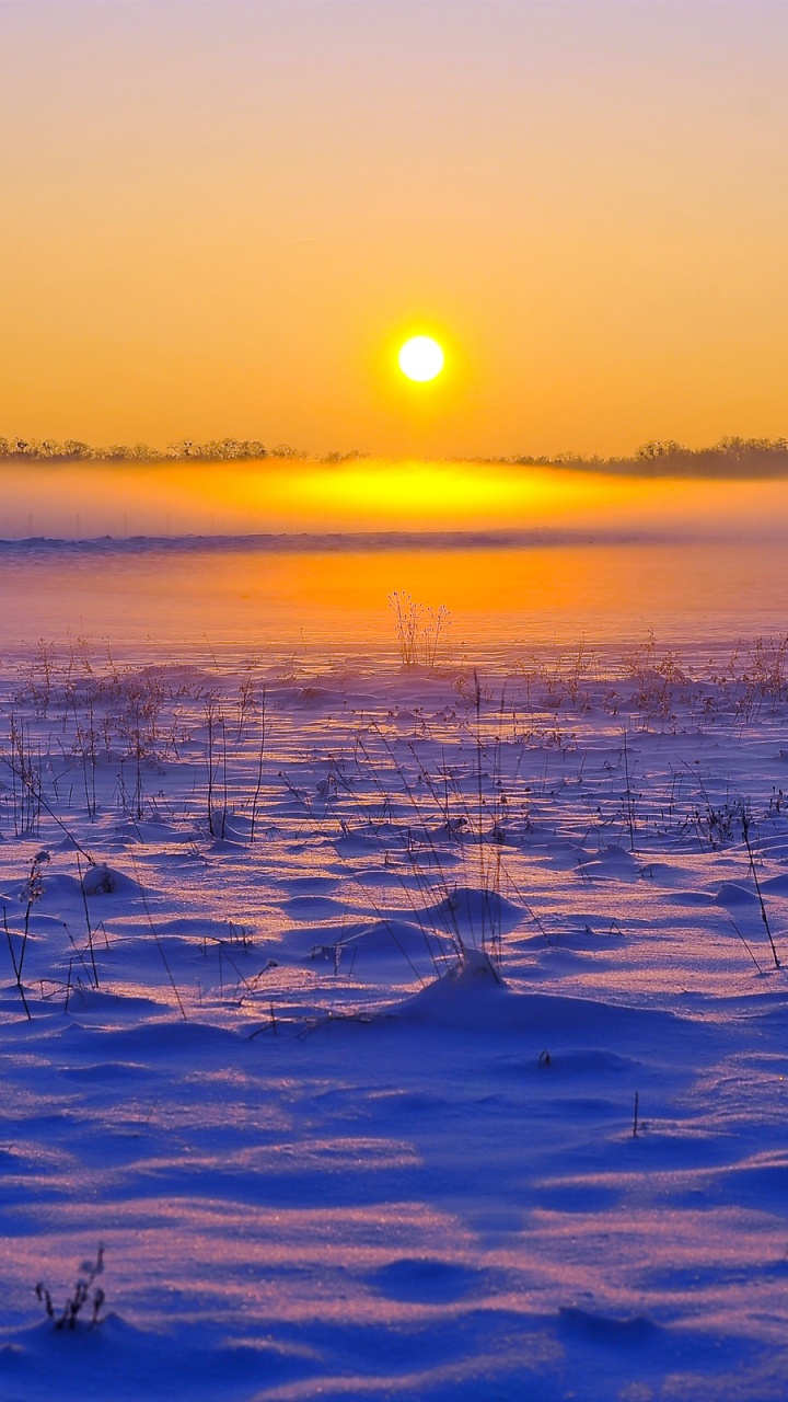 Обои восход солнца, горизонт, природа, закат, вода в разрешении 720x1280