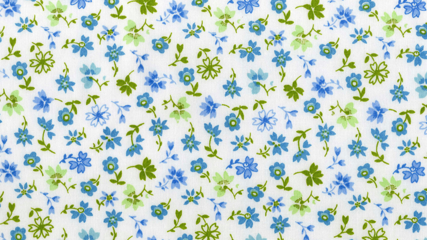 Обои ткань, узор, синий, дизайн, цветок в разрешении 1366x768