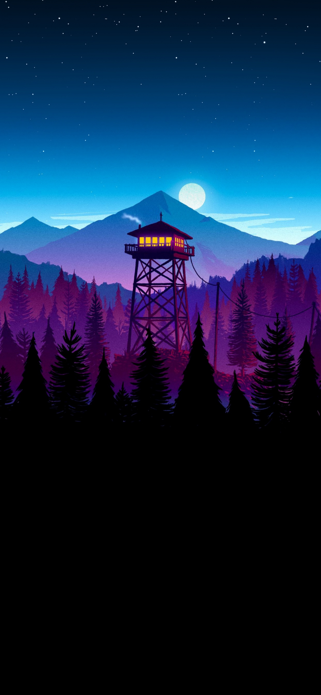 Обои Firewatch, смартфон, планшет, вечер, сумрак в разрешении 1242x2688