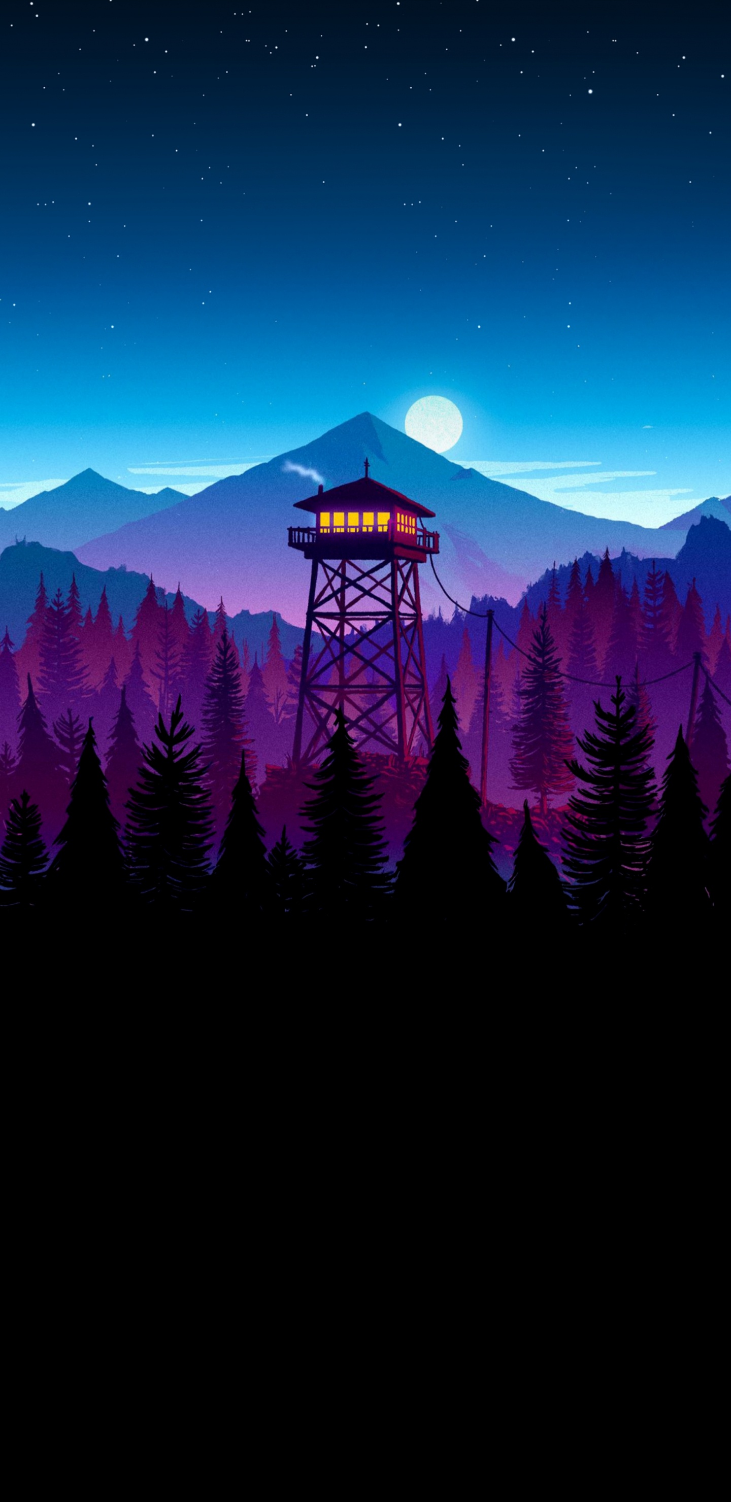 Обои Firewatch, смартфон, планшет, вечер, сумрак в разрешении 1440x2960