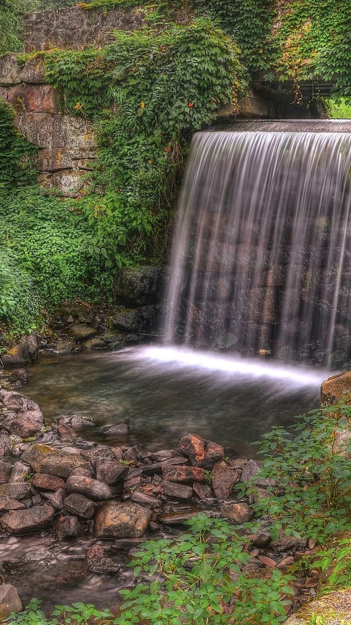 Обои водопад, водоем, гидроресурсы, природа, вода в разрешении 720x1280