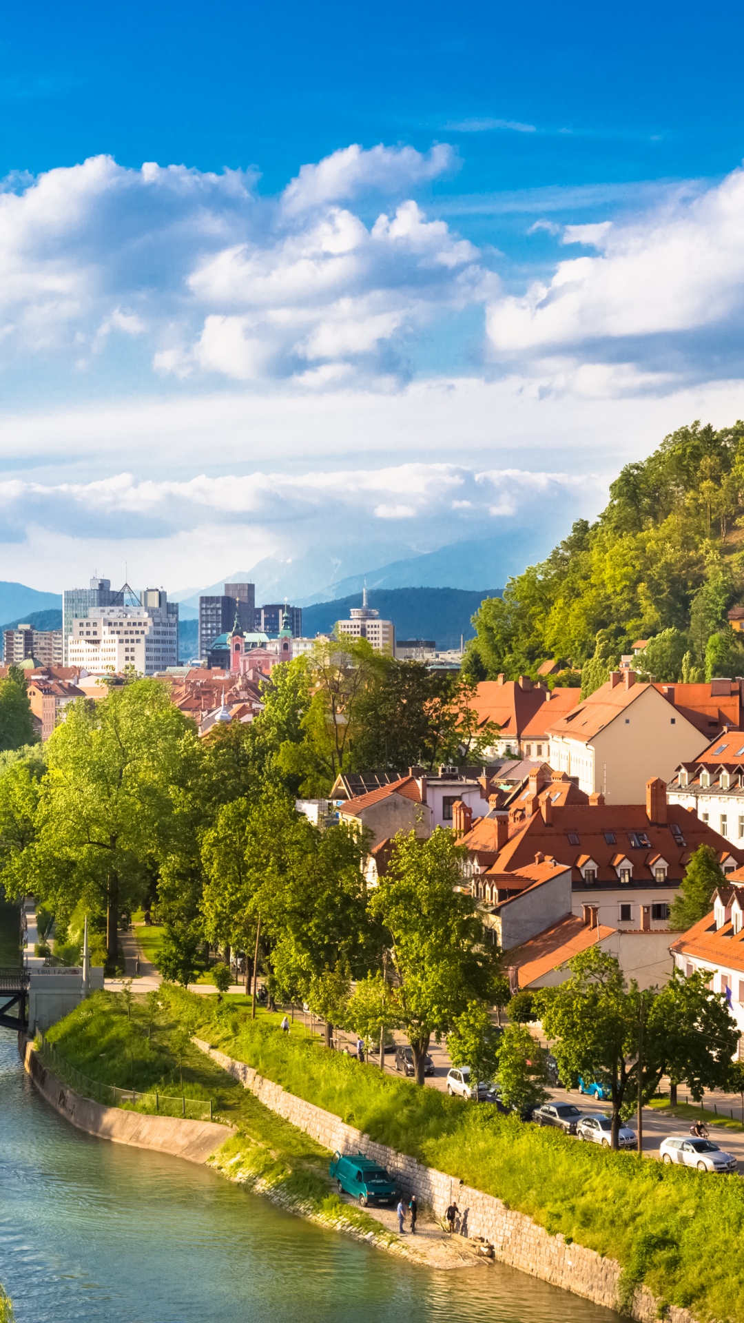 Обои путешествие, городок, реки, город, водный путь в разрешении 1080x1920