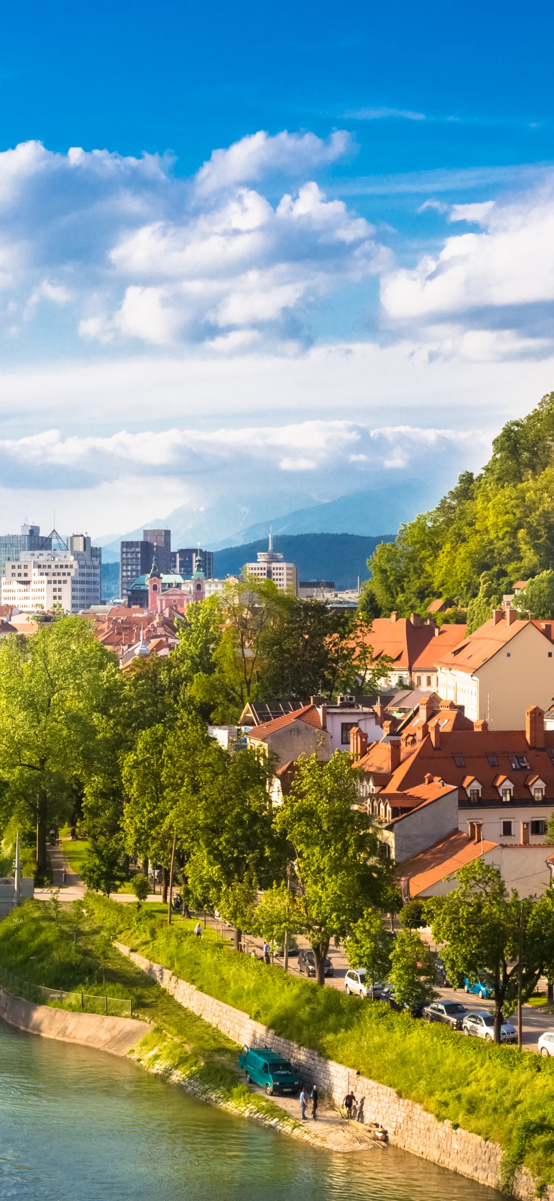 Обои путешествие, городок, реки, город, водный путь в разрешении 1125x2436