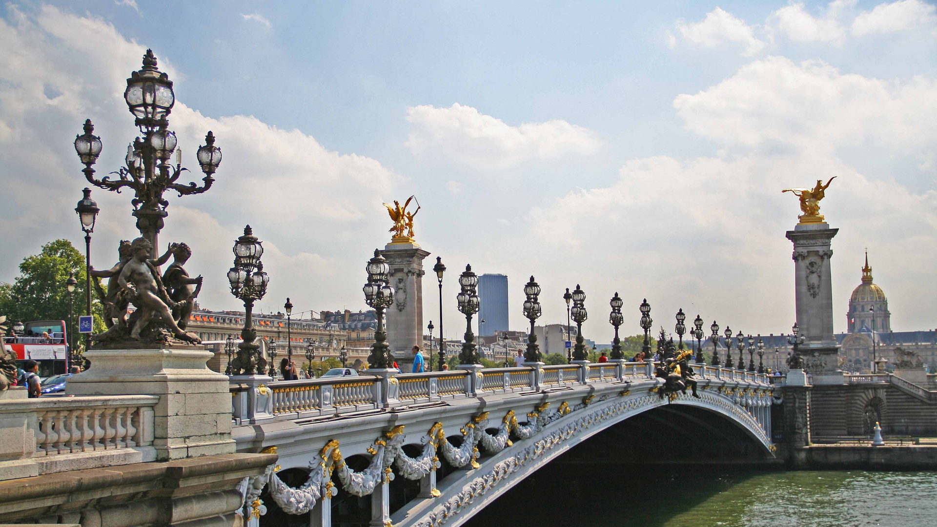 Обои Мост Александра III, мост, ориентир, город, туризм в разрешении 1920x1080