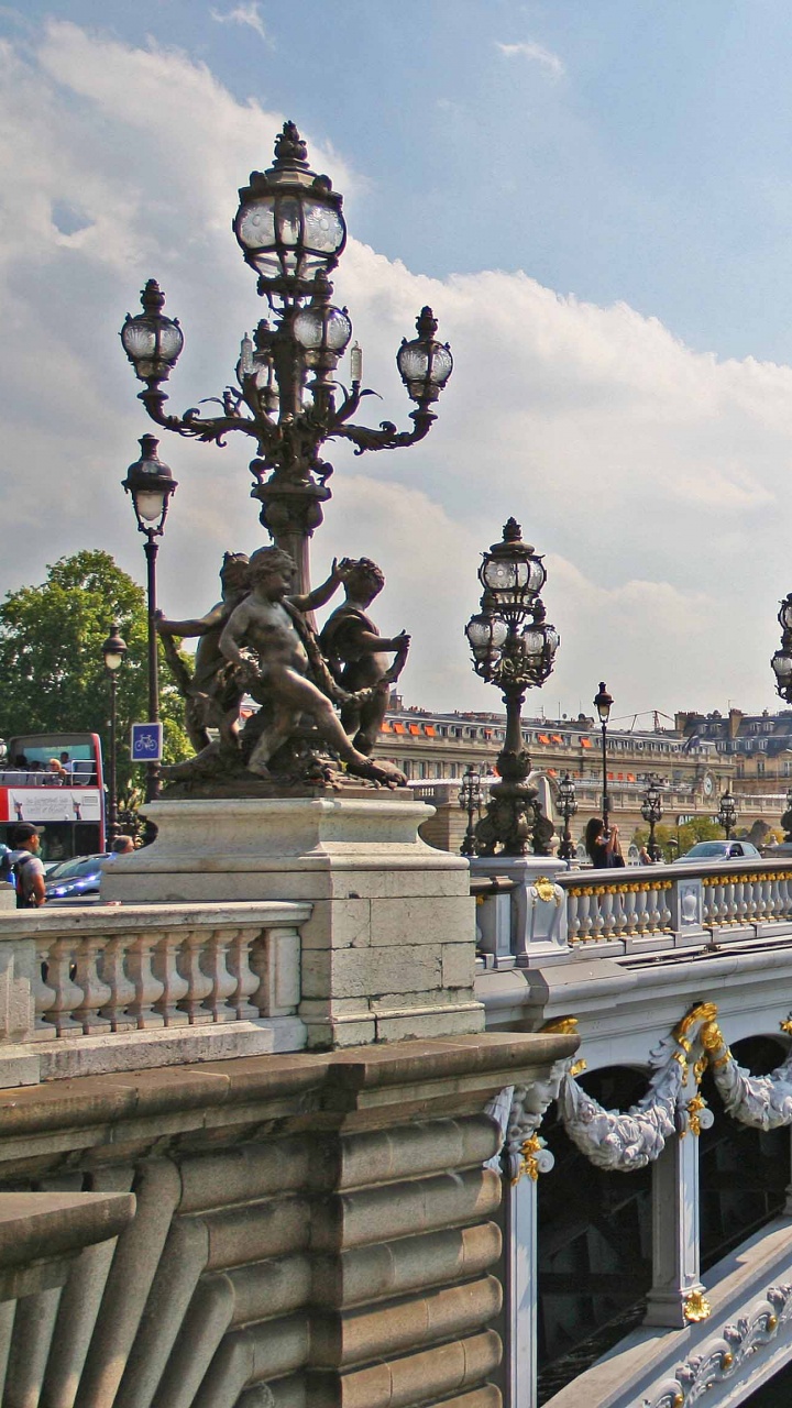 Обои Мост Александра III, мост, ориентир, город, туризм в разрешении 720x1280