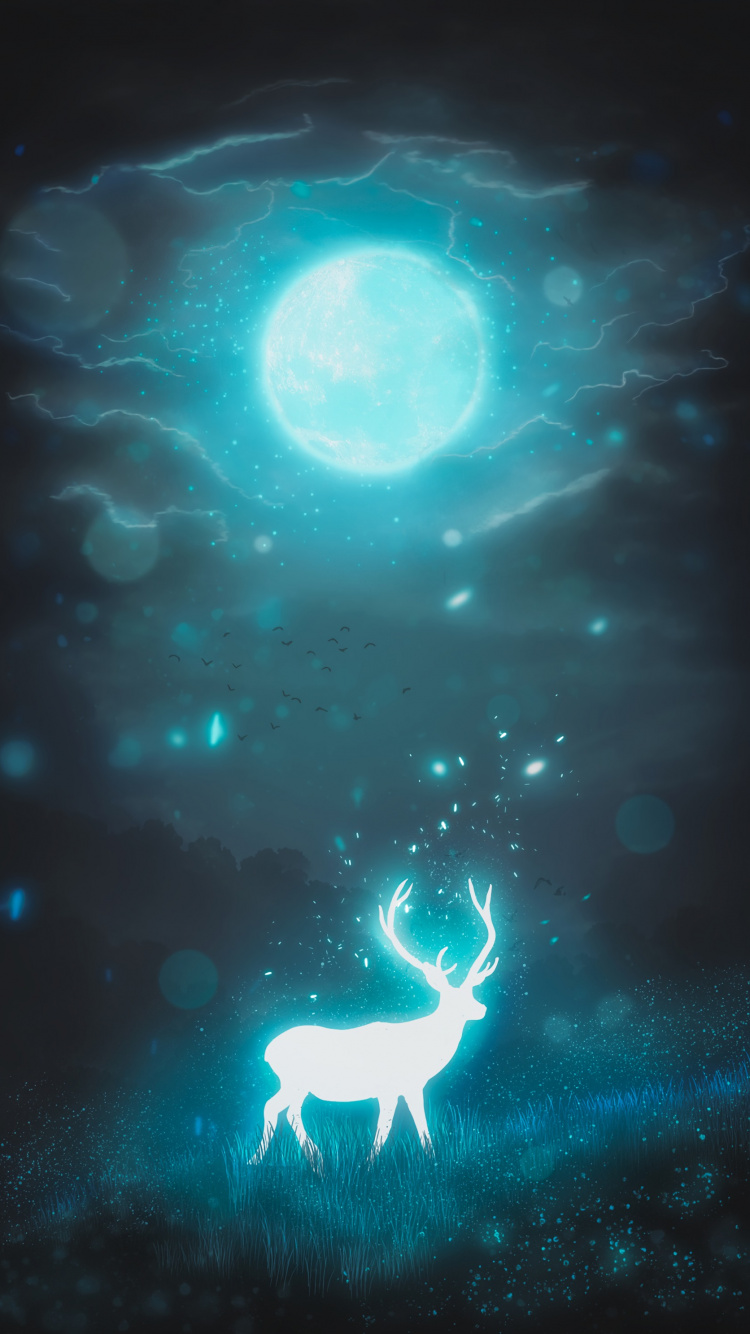 Обои иллюстрация, свет, Аква, бирюза, атмосфера в разрешении 750x1334