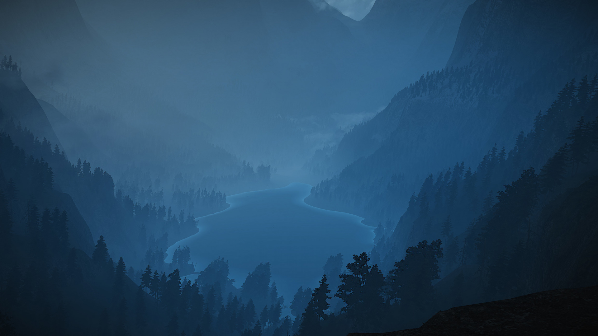 Обои природа, гора, атмосфера, темнота, горный хребет в разрешении 1920x1080