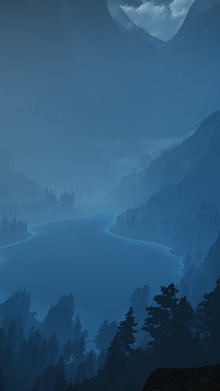 Обои природа, гора, атмосфера, темнота, горный хребет в разрешении 750x1334