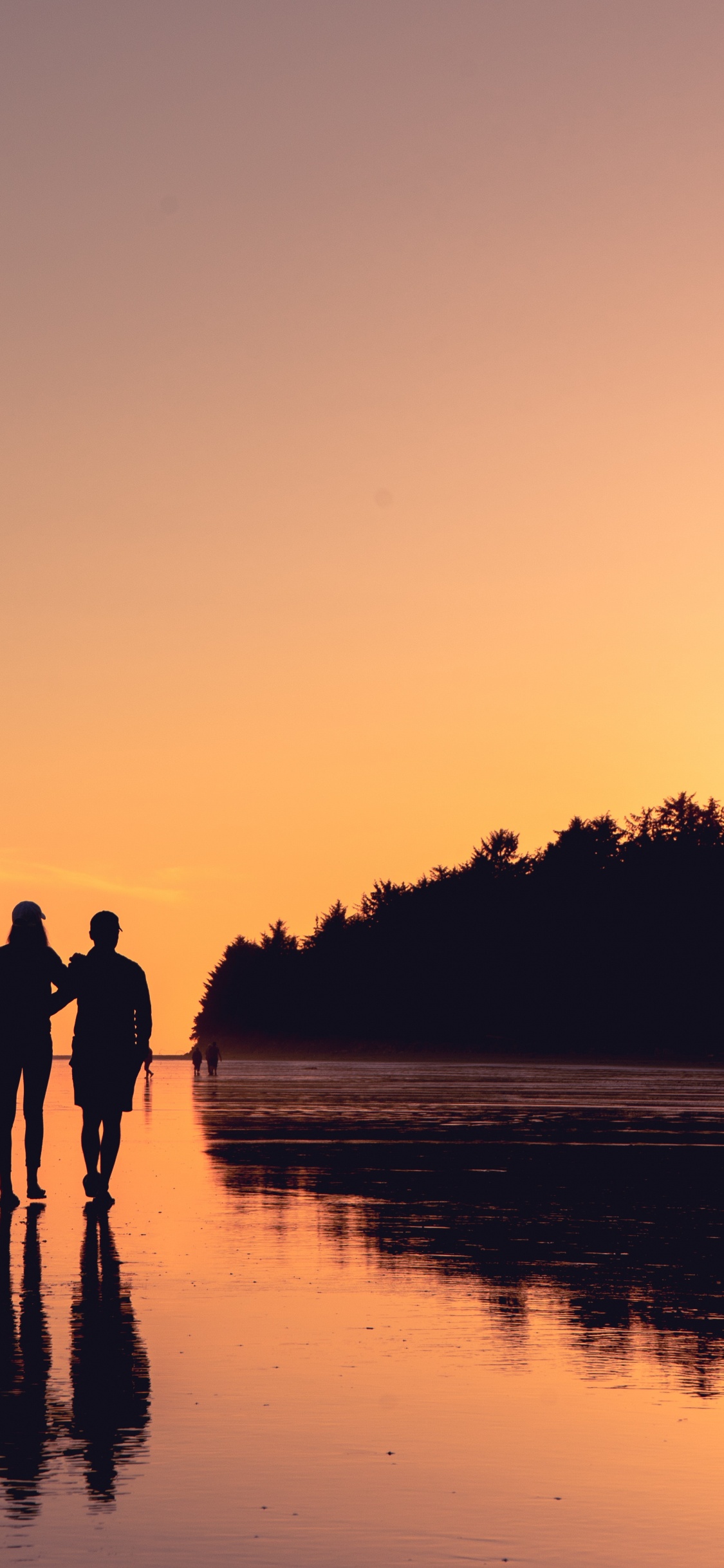 Обои закат, горизонт, вечер, сумрак, море в разрешении 1125x2436