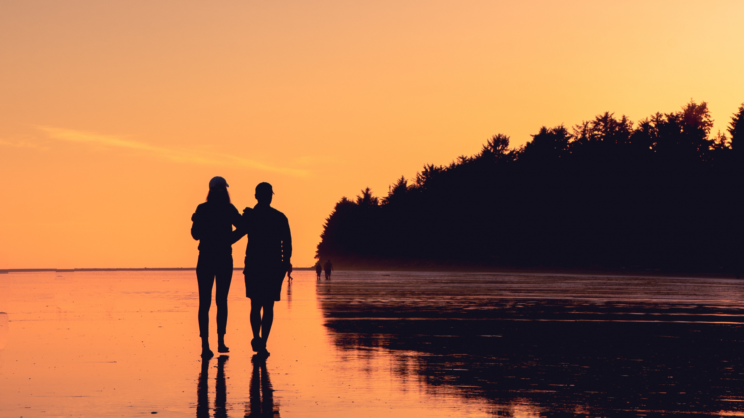 Обои закат, горизонт, вечер, сумрак, море в разрешении 2560x1440