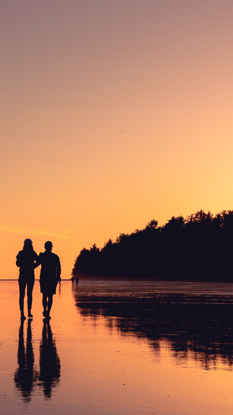 Обои закат, горизонт, вечер, сумрак, море в разрешении 750x1334