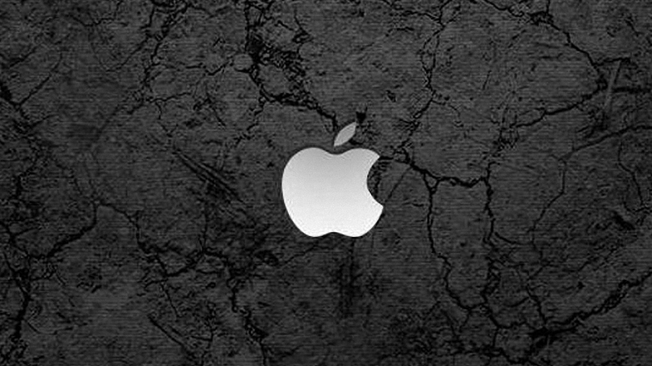 Обои apple, черный, свет, дерево, темнота в разрешении 1280x720