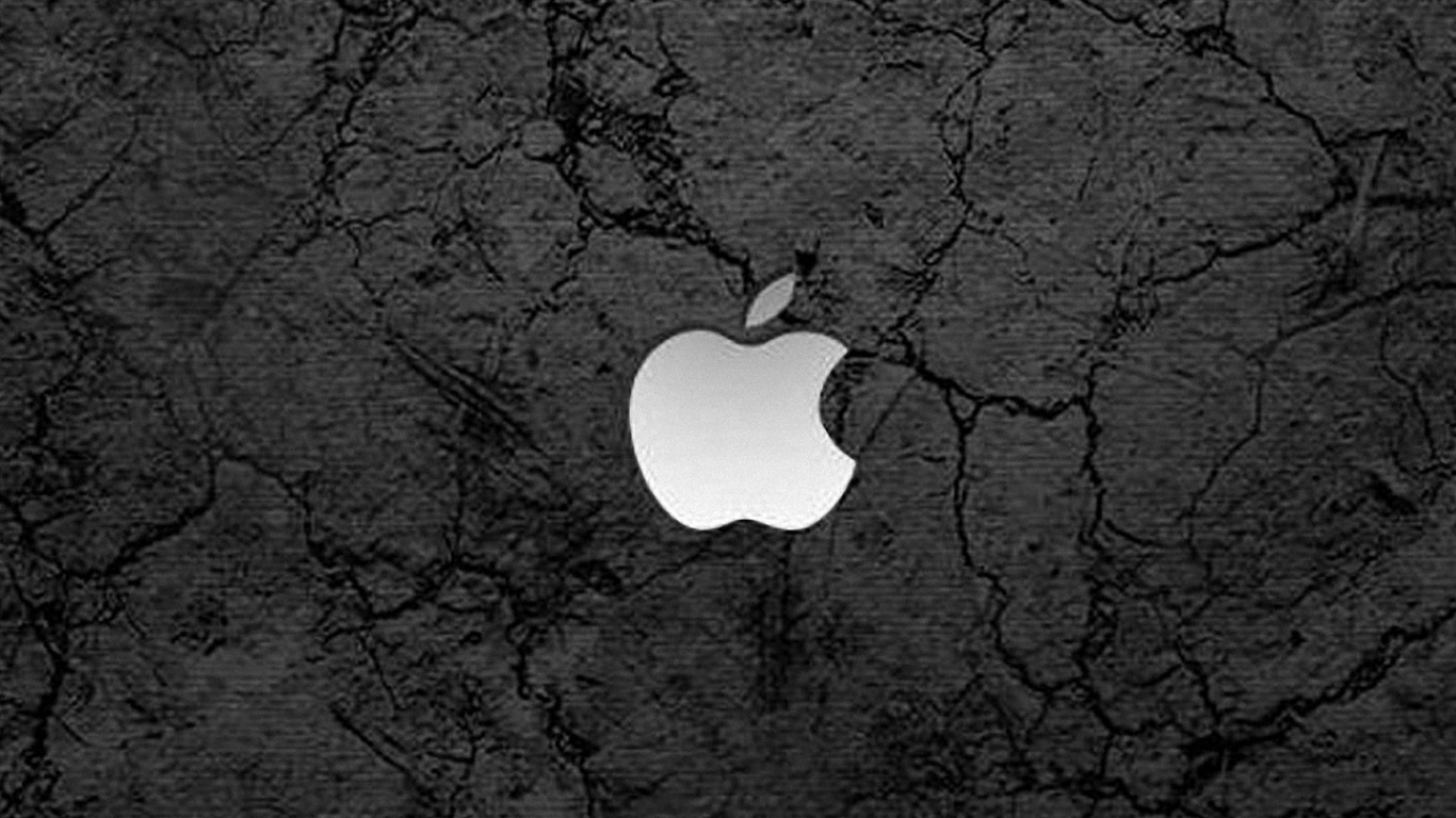 Обои apple, черный, свет, дерево, темнота в разрешении 1366x768