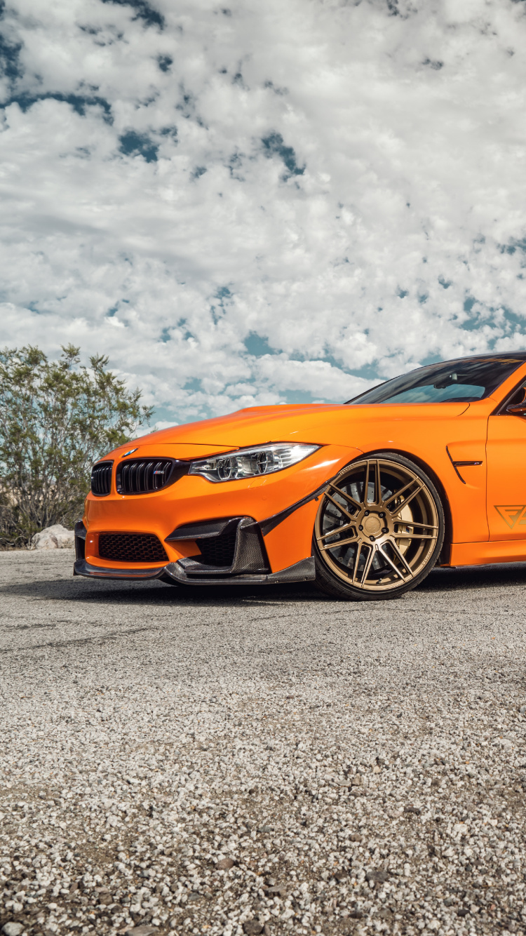 Обои авто, колесо, обод, желтый, bmw в разрешении 750x1334