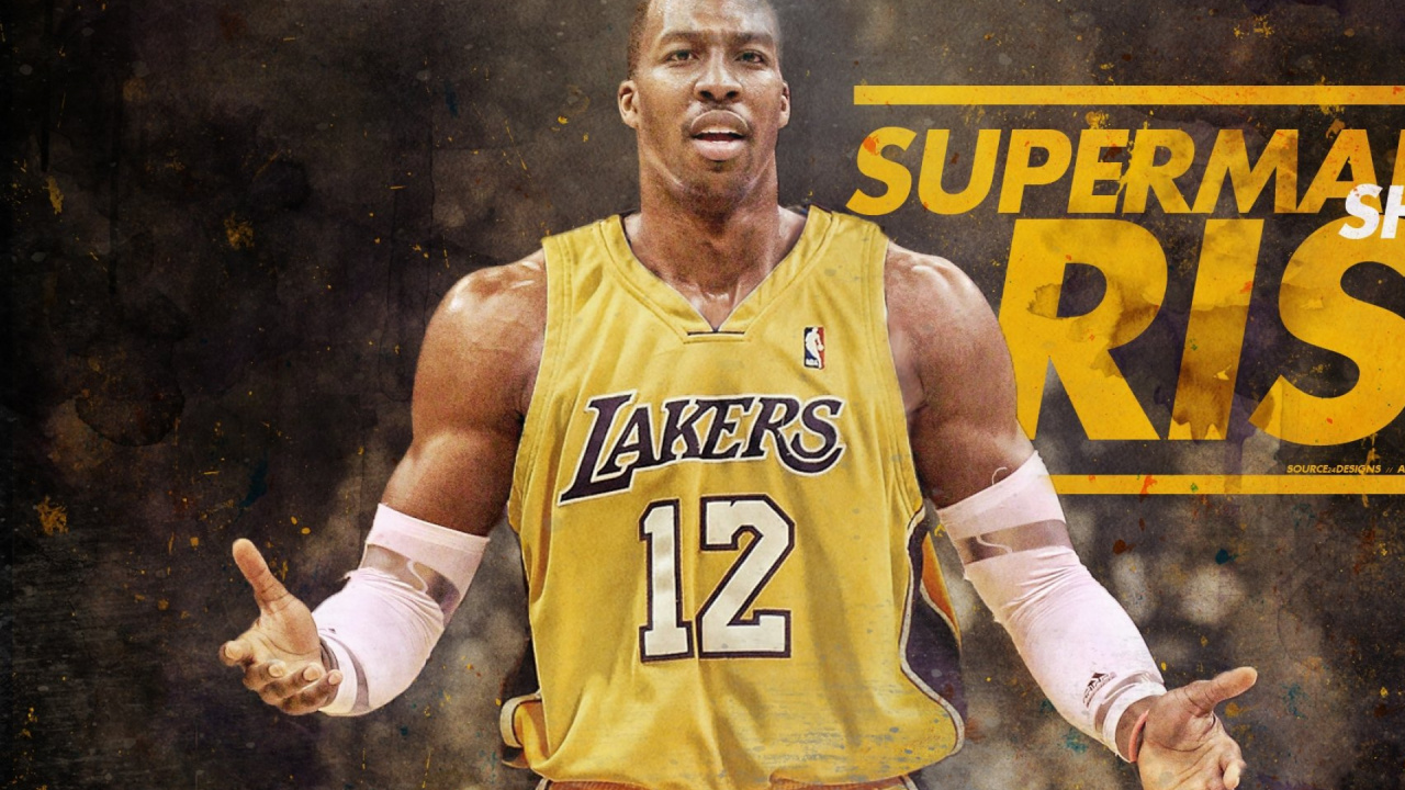 Обои Дуайт Ховард, ЛосАнджелес Лейкерс, Хьюстон рокетс, Орландо Мэджик, NBA в разрешении 1280x720