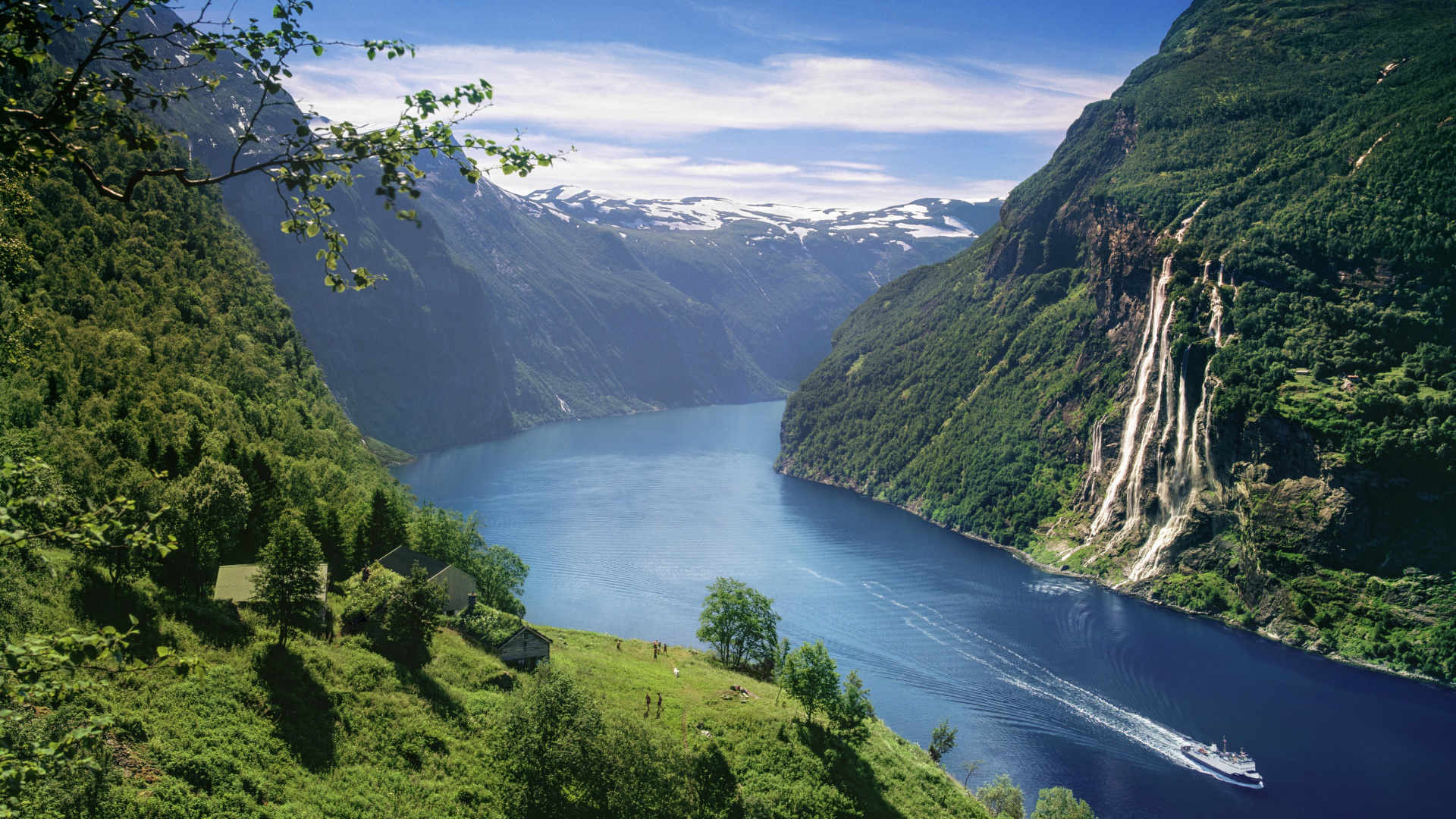 Обои фьорд, гейрангер, нагорье, гидроресурсы, горная станция в разрешении 1920x1080