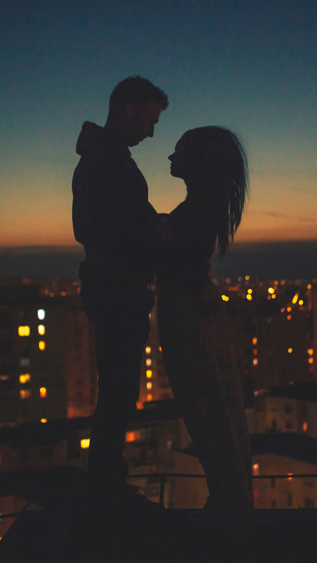Обои ночь, вечер, любовь, город, Лирика в разрешении 1080x1920