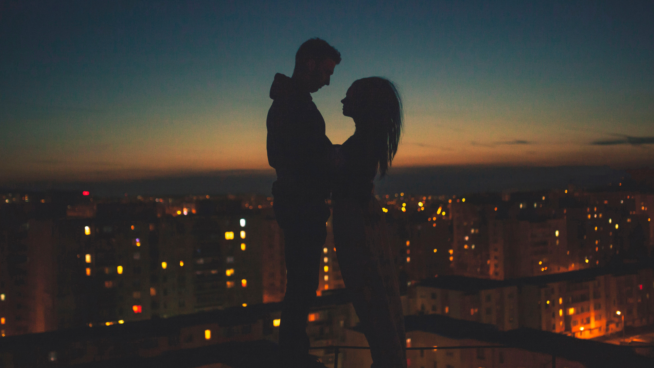 Обои ночь, вечер, любовь, город, Лирика в разрешении 2560x1440